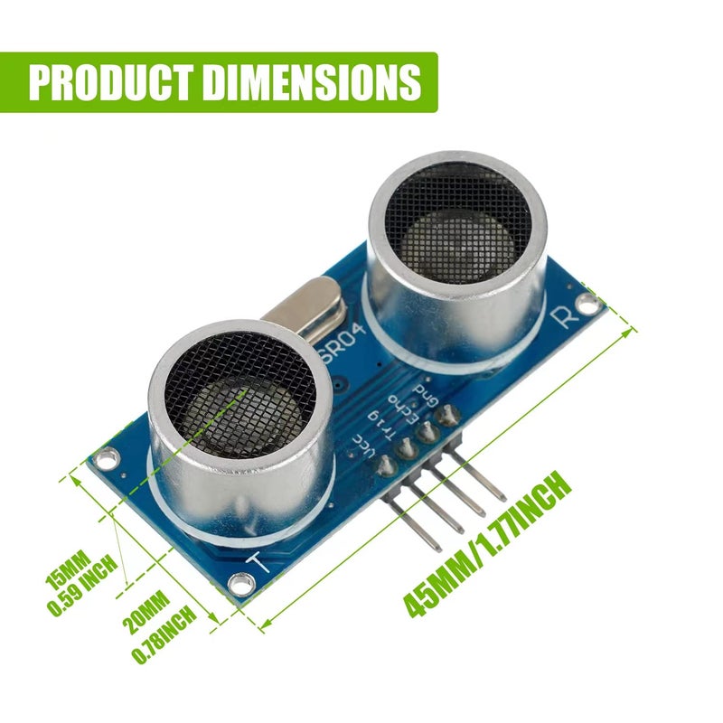 EPLZON HC-SR04 Ultrasonic Module Distance Sensor fit for Arduino UNO MEGA Nano Robot XBee ZigBee (Pack of 5 pcs) - Image 4
